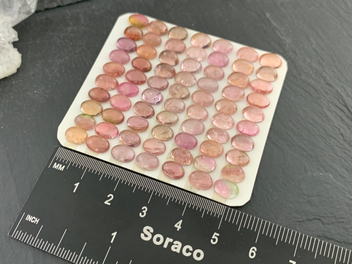 Tourmaline oval 5x7mm cabochon - Calibrated cabochons