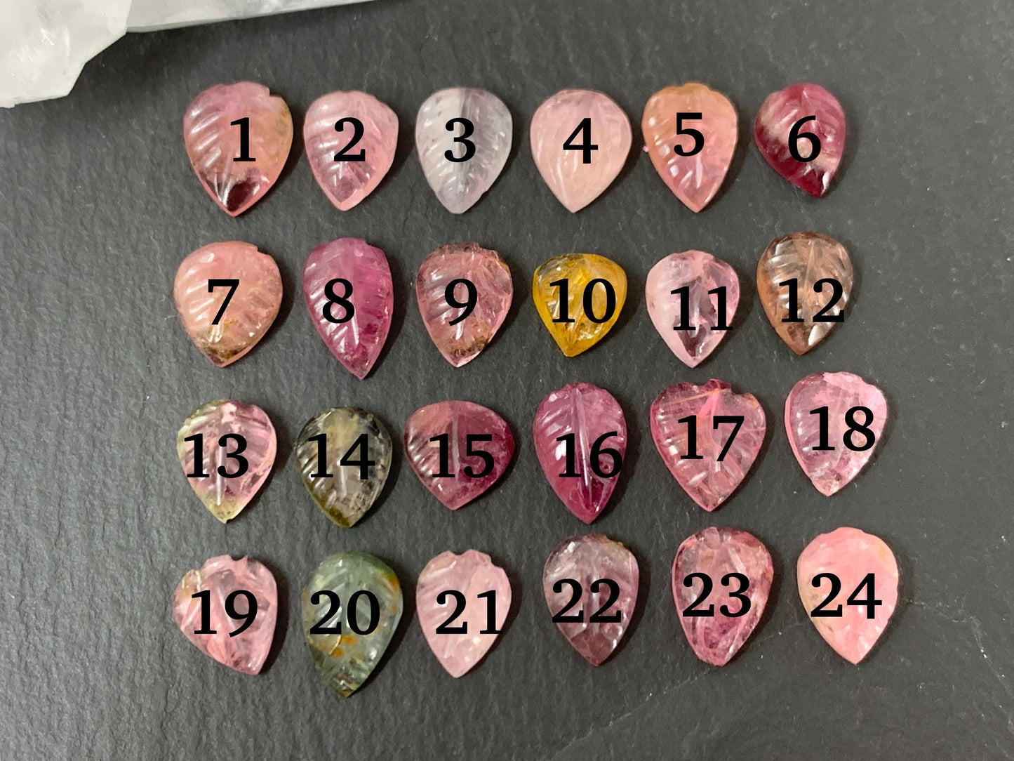 Tourmaline leaf cabochon