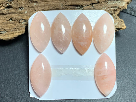 Morganite marquise  15x30mm cabochon - Calibrated cabochons
