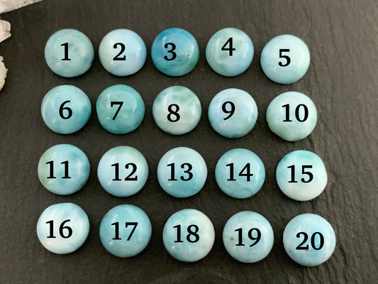 Larimar round 9mm cabochon