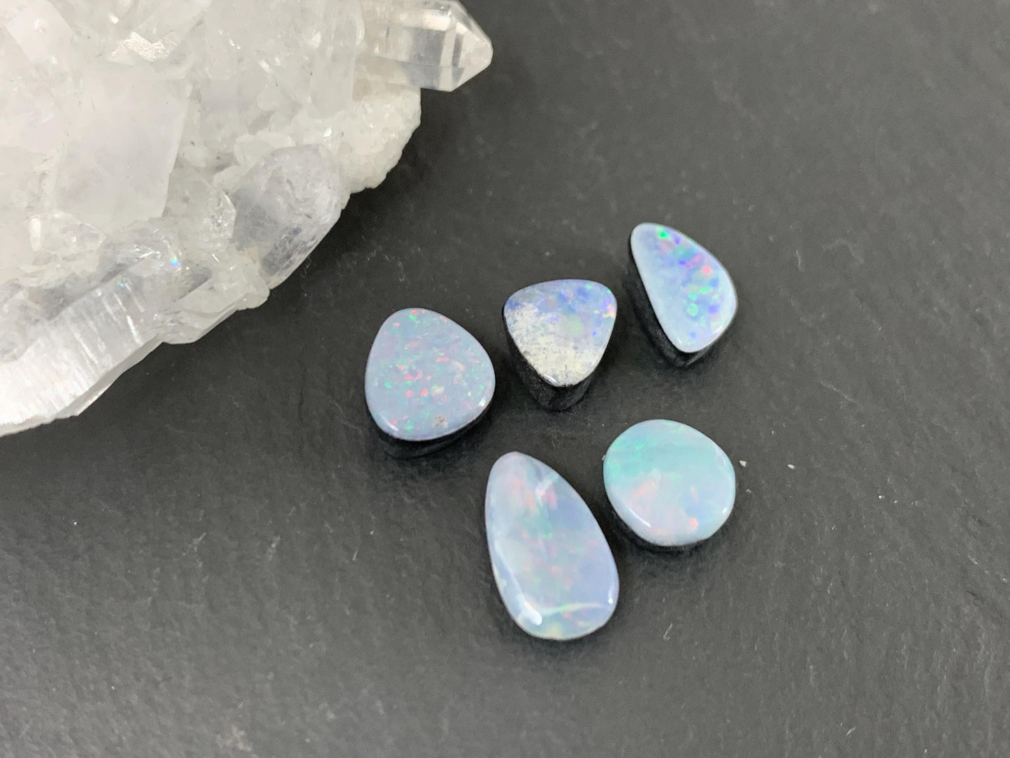 Australian Opal Doublet 6-9.5mm long cabochon - Select your piece