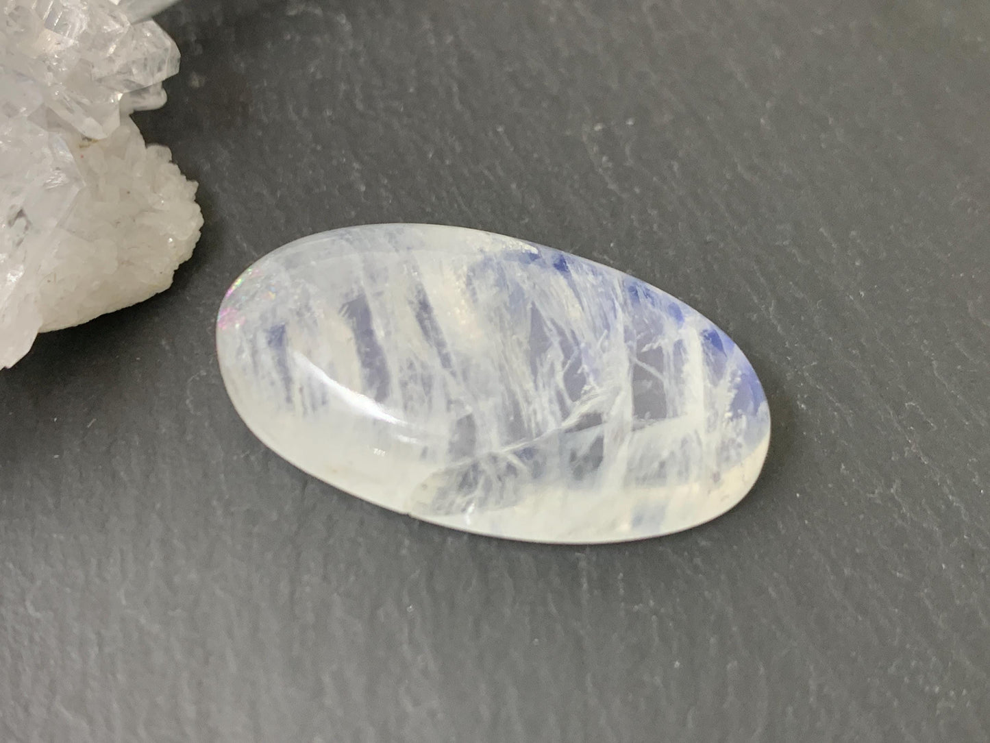 Rainbow Moonstone 27x15x7mm cabochon