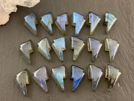 Labradorite lightning bolt 9x13mm cabochon