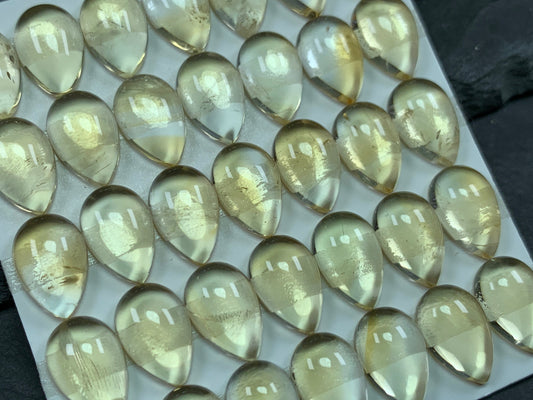 Citrine pear 8x12mm cabochon - Calibrated cabochons