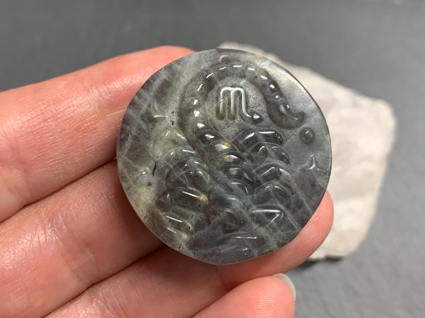 Scorpio Purple Labradorite Zodiac Signs - Zodiac Constellations Carving