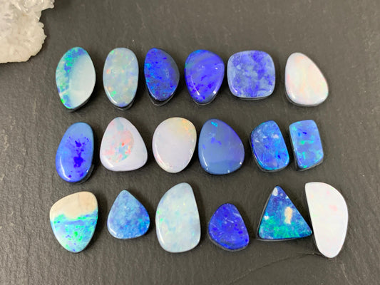 Australian Opal Doublet 9-14mm long cabochon