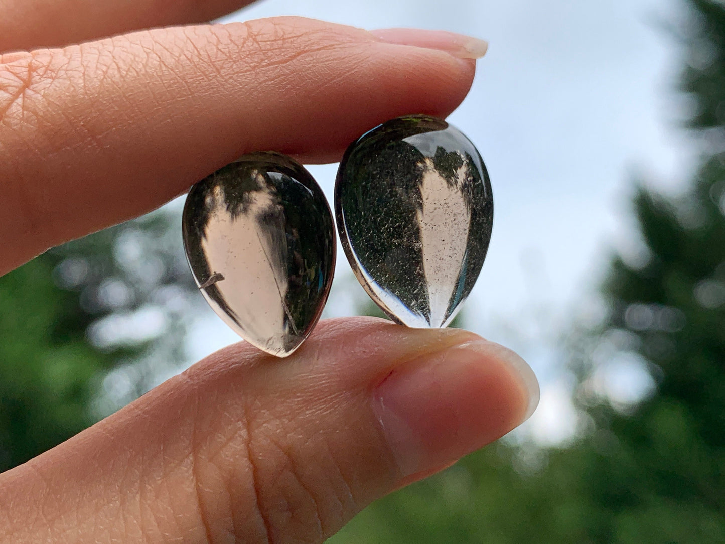 Smokey quartz pear 18, 20mm cabochon - Calibrated cabochons   es