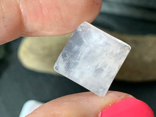 Faceted Rose Quartz square 15x15mm cabochon - Calibrated cabochons