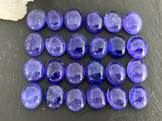 Tanzanite 10-11mm long oval cabochon