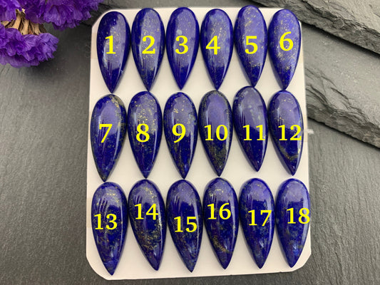 Lapis Lazuli pear 10x25mm cabochon - Calibrated cabochons