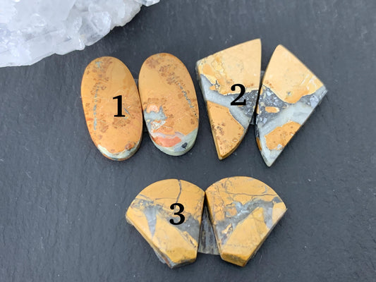 Maligano Jasper cabochon pair