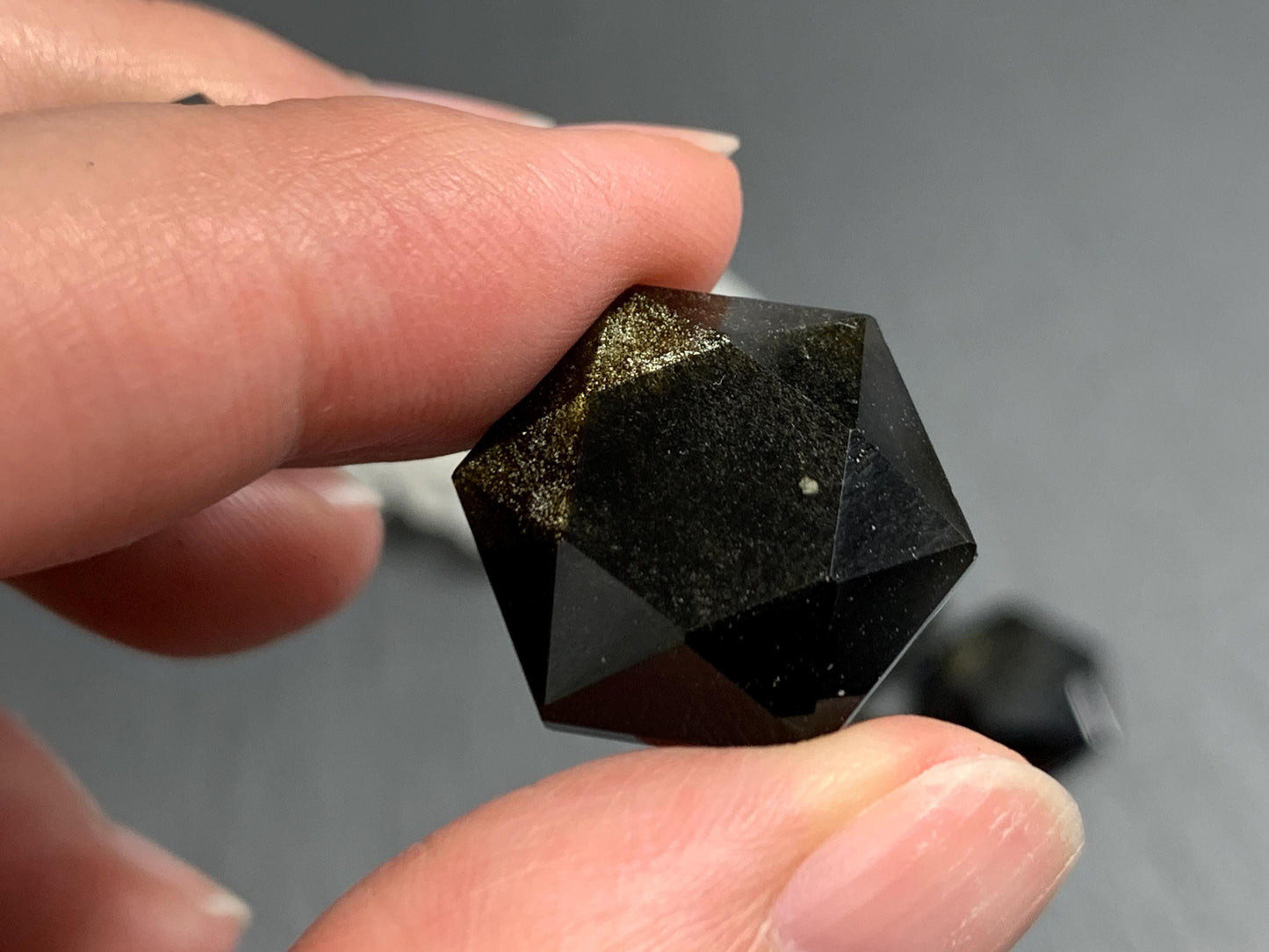 Gold Obsidian 18x21mm faceted from both sides - not a cabochon