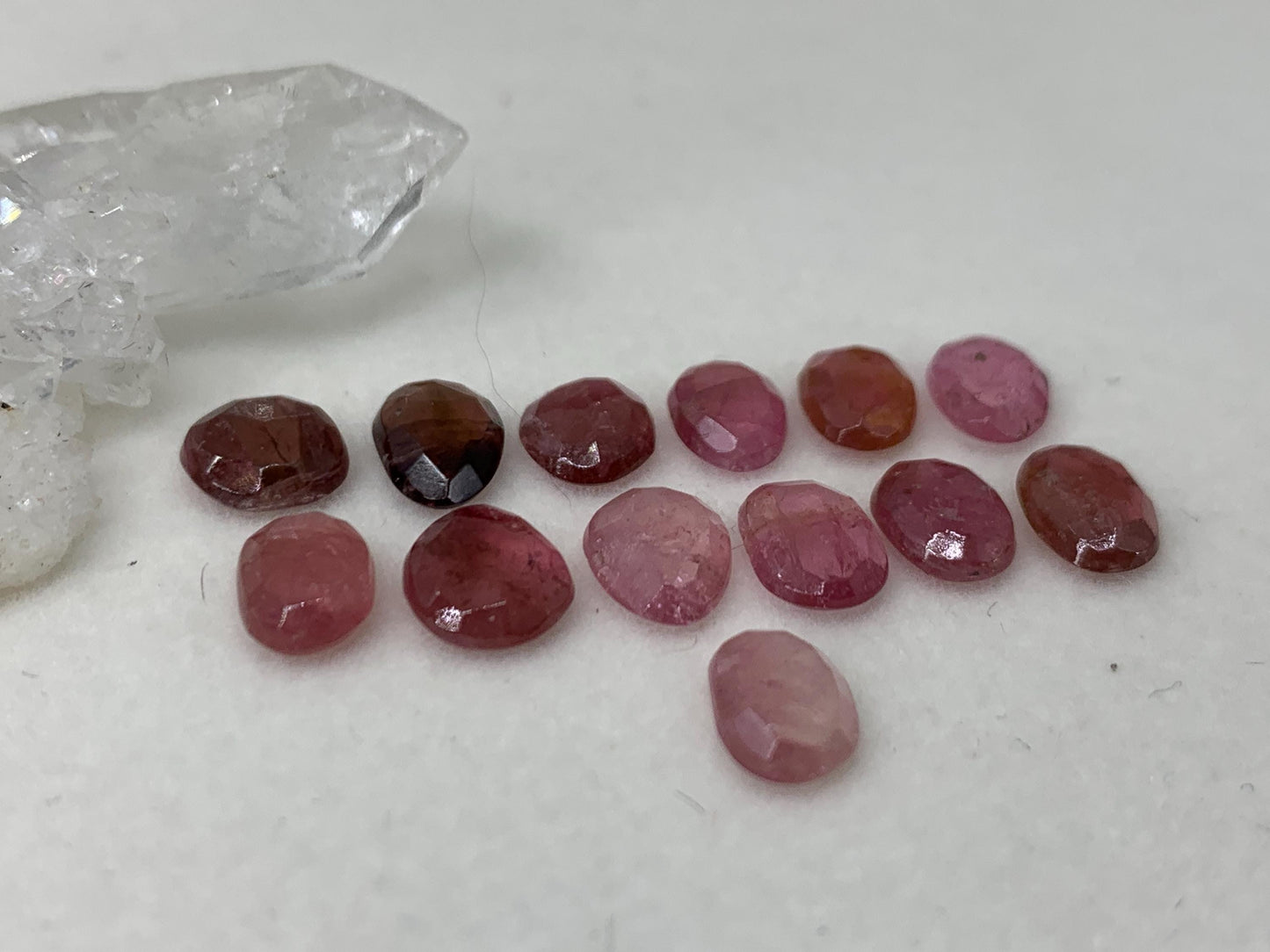 Discounted Faceted Tourmaline oval, free form 7-8mm long cabochon