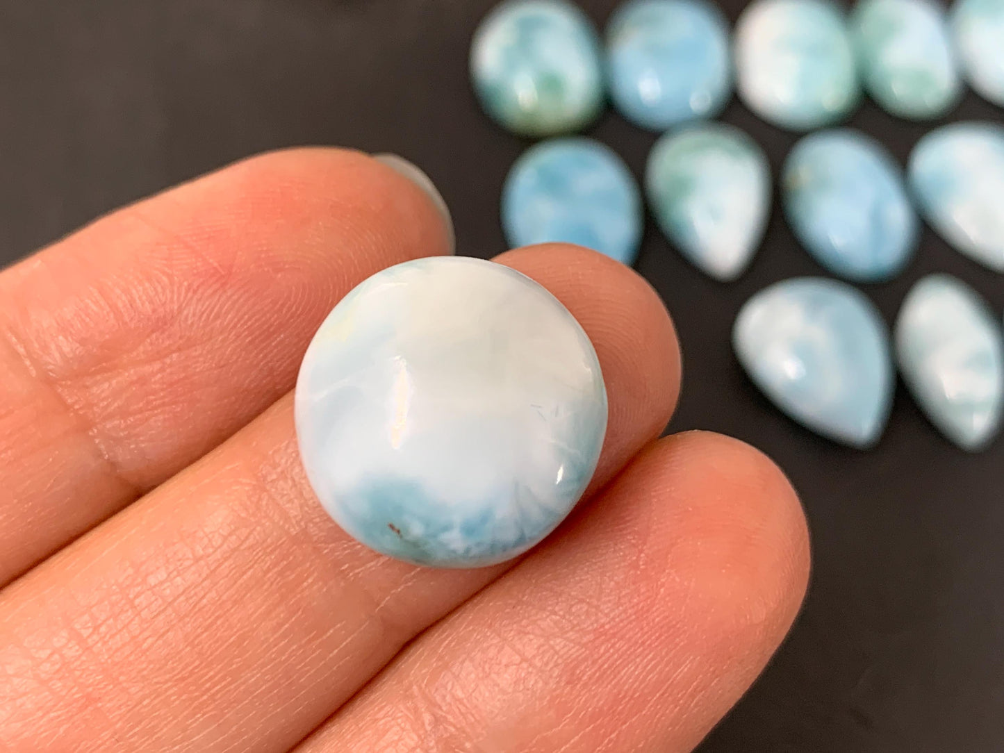 Larimar 16mm long cabochon