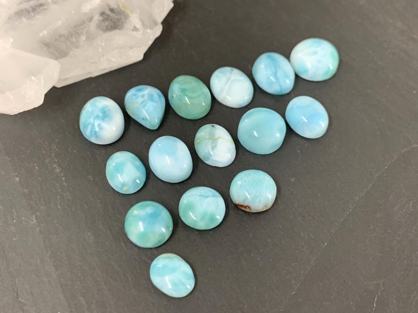 Larimar 8-11mm long cabochon