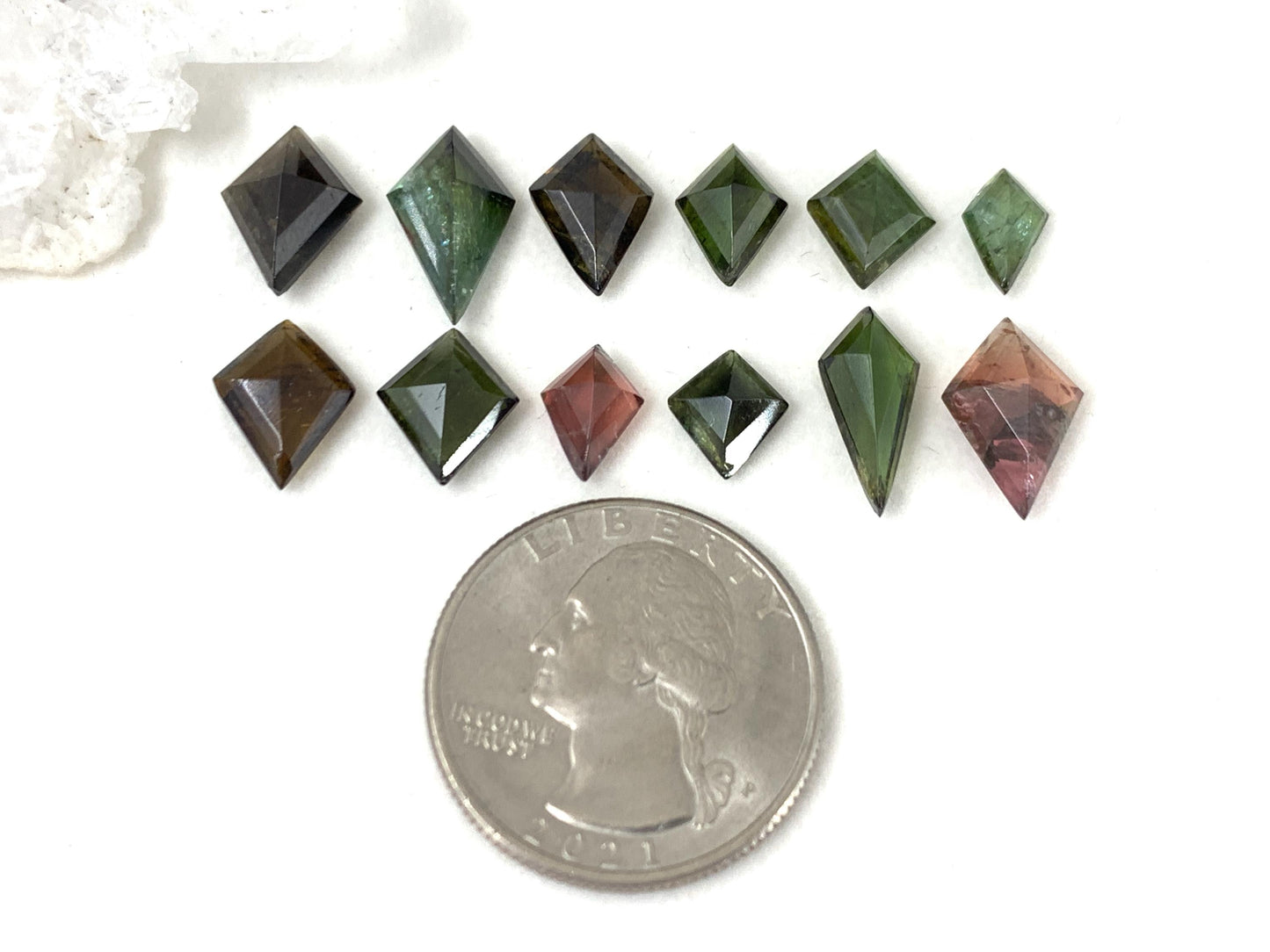 Natural Tourmaline step cut 9-14mm long cabochon
