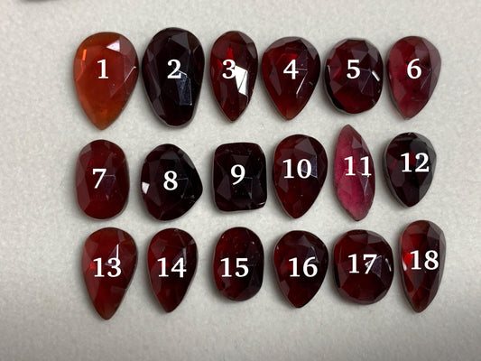 Faceted Garnet 11-16mm cabochon