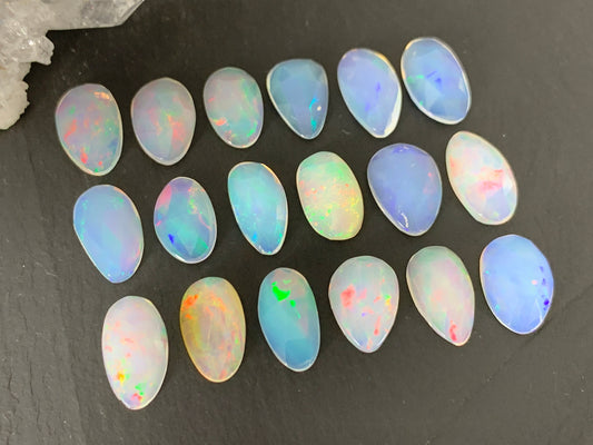 Faceted Ethiopian Opal oval 13mm cabochon