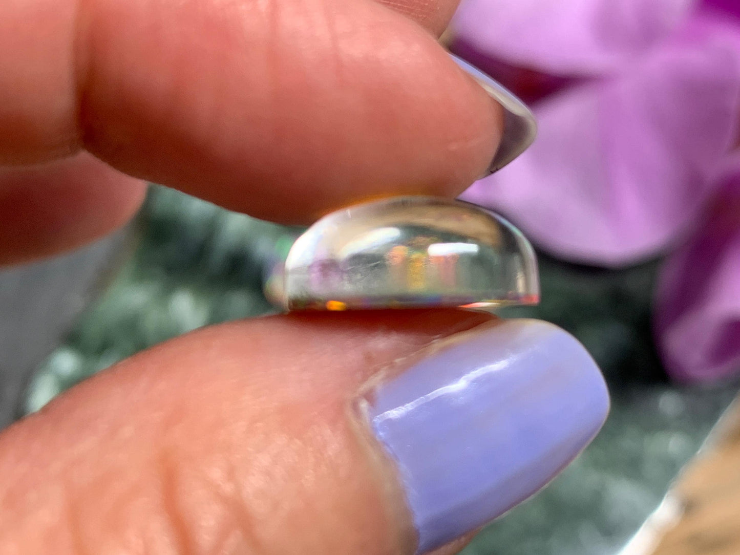 Aurora Opal Oval 10x14mm Cabochon – Rainbow Fire Doublets – Man Made Cabochon *