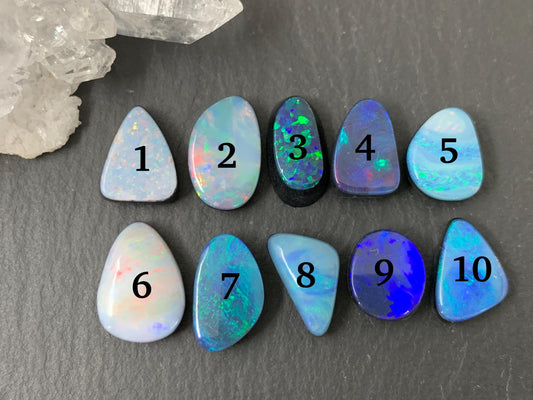 Australian Opal doublet 9-12mm long cabochon