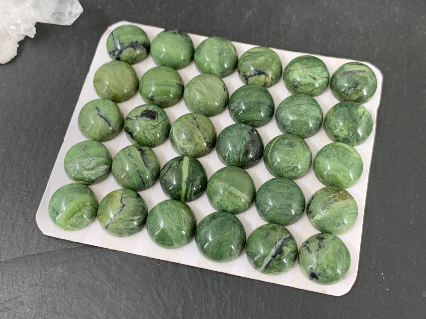 Green Opal Cabochon: 12mm Round Calibrated Gemstone