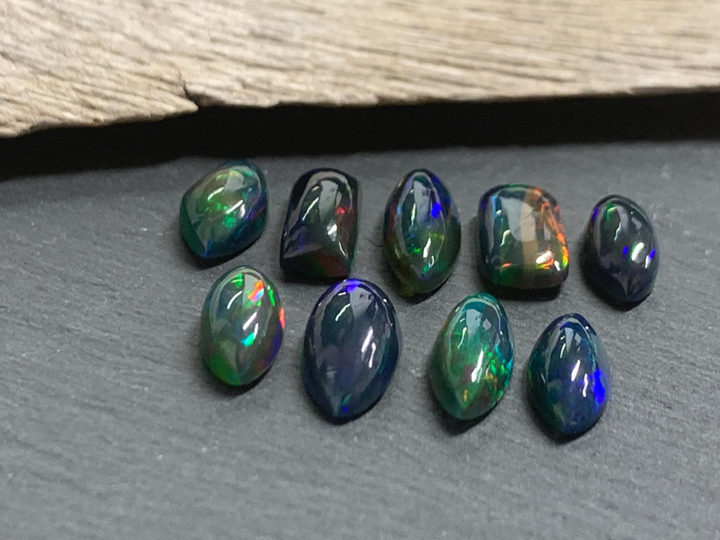 Natural Ethiopian Black Opal 13-16mm long Cabochon/ Select your cabochon