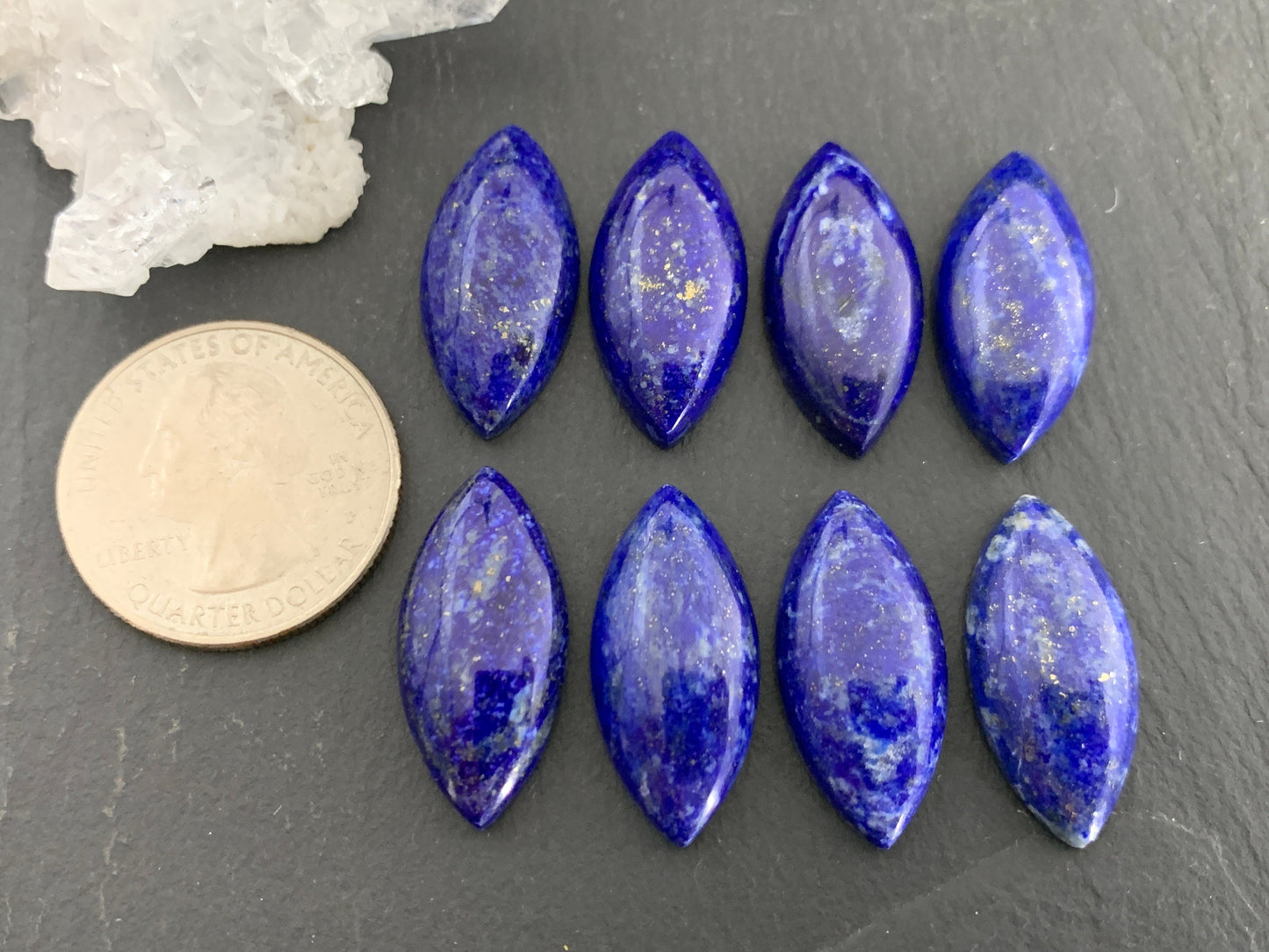 Lapis Lazuli marquise 12x25mm cabochon - Calibrated cabochons