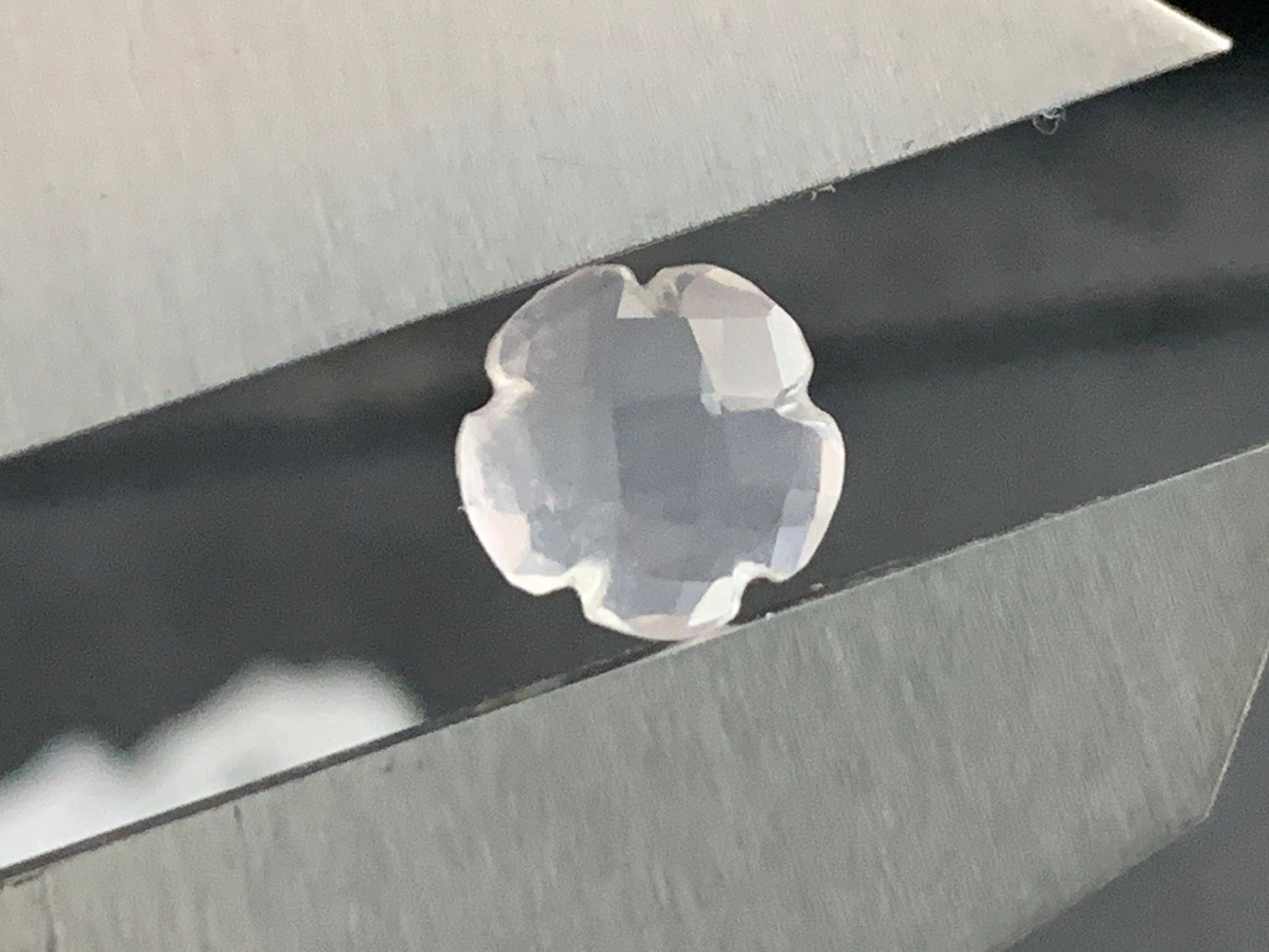 Faceted Rose Quartz flower 8mm - not cabochon