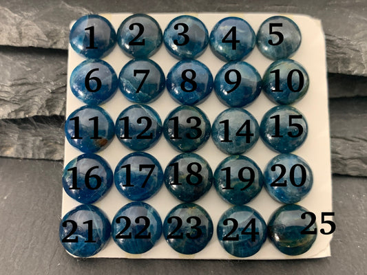 Blue Apatite round 10mm cabochon - Calibrated cabochons
