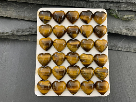 Tiger Eye heart 15x15mm cabochon - Calibrated cabochons
