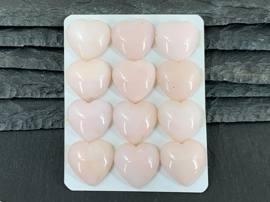 Pink Opal heart 20mm cabochon - Calibrated cabochons