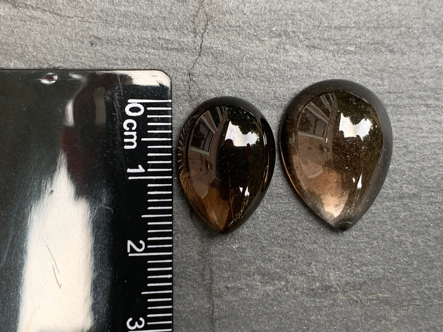 Smokey quartz pear 18, 20mm cabochon - Calibrated cabochons   es