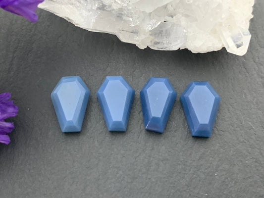 Blue Opal Coffin 7x10mm cabochon - Earrings size coffin