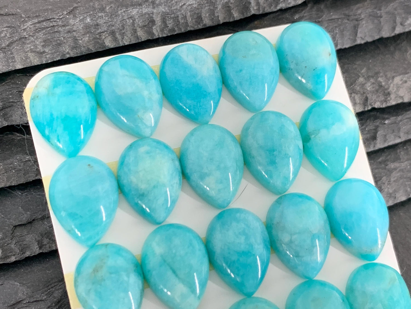 Amazonite pear 12x16mm cabochon - Calibrated cabochons