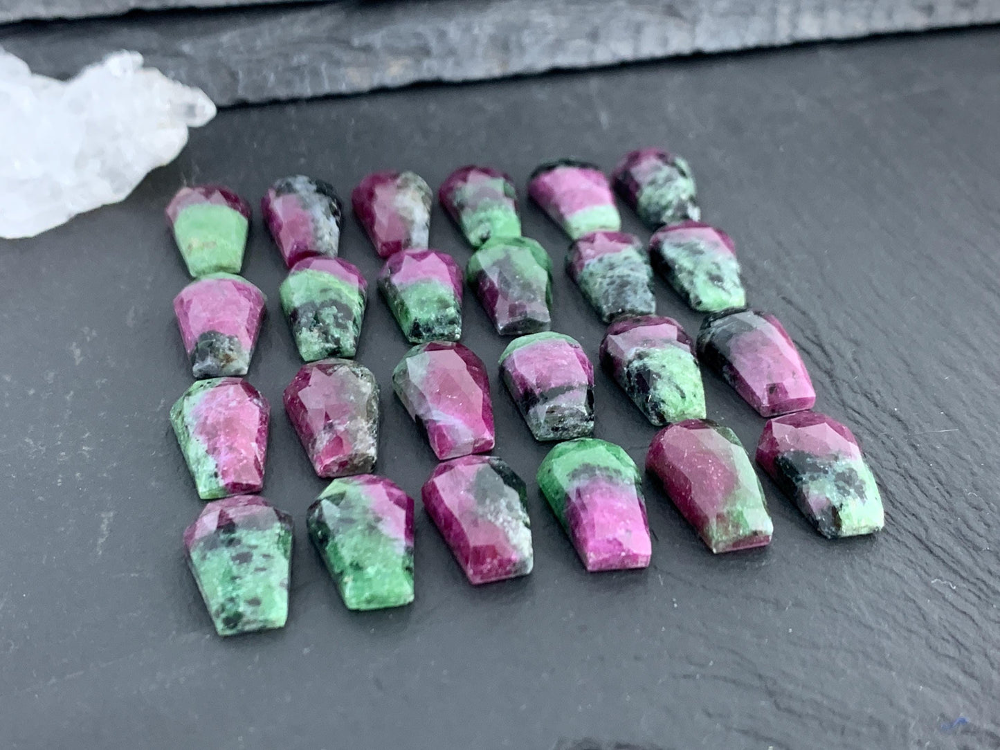 Faceted Ruby Zoisite Coffin 10x16mm Cabochon | select your cabochon