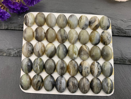 Golden Black Pietersite oval 10x14mm Cabochon - Calibrated cabochons
