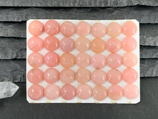 Pink Opal round 10mm cabochon - Calibrated cabochons