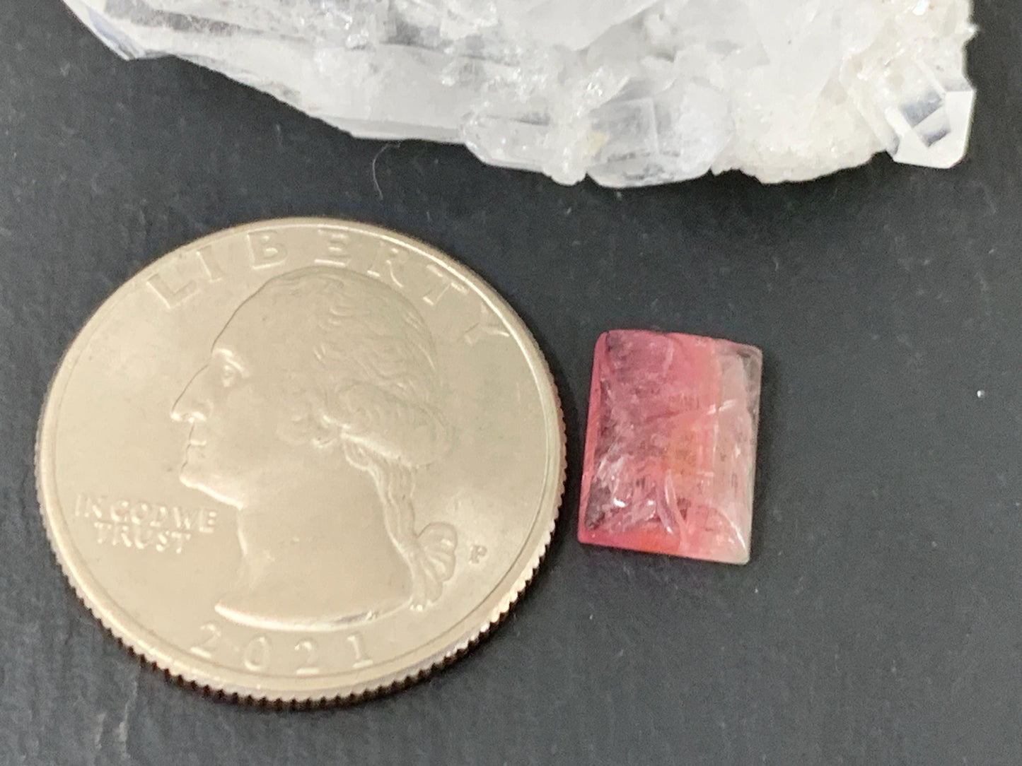 Carved Tourmaline 8x10x4mm cabochon