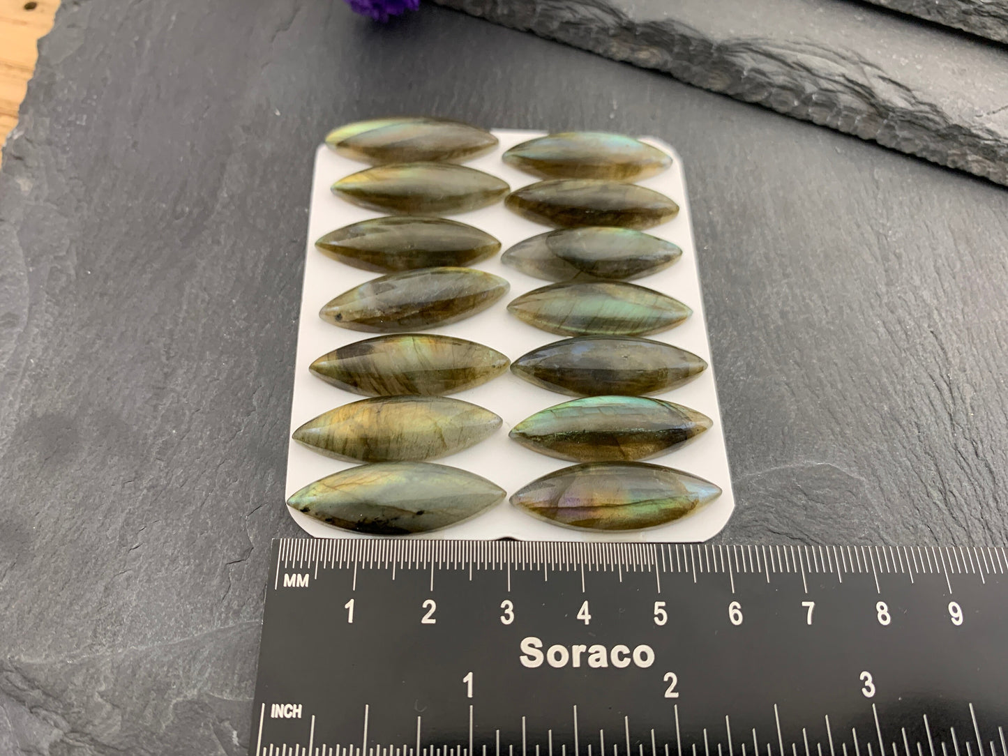 Labradorite marquise  10x30mm Cabochon  - Calibrated Cabochons