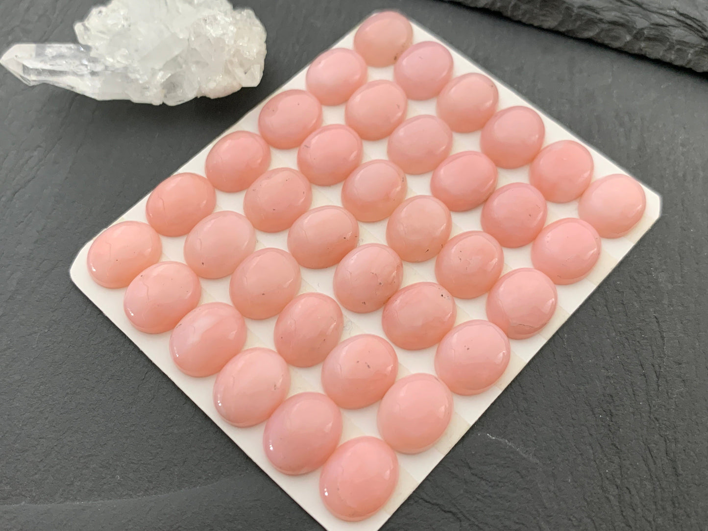 Pink Opal oval 10x12mm cabochon - Calibrated Cabochons