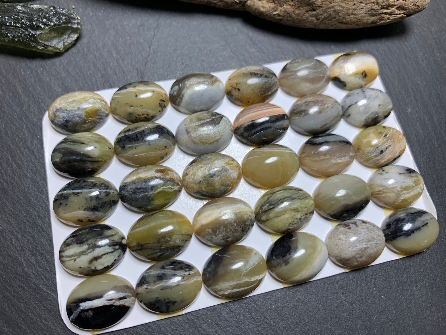Golden Black Pietersite oval 12x16mm Cabochon - Calibrated Cabochons