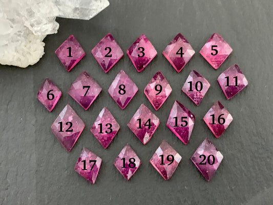 Faceted Thailand Pink Sapphire 10-12mm long cabochon