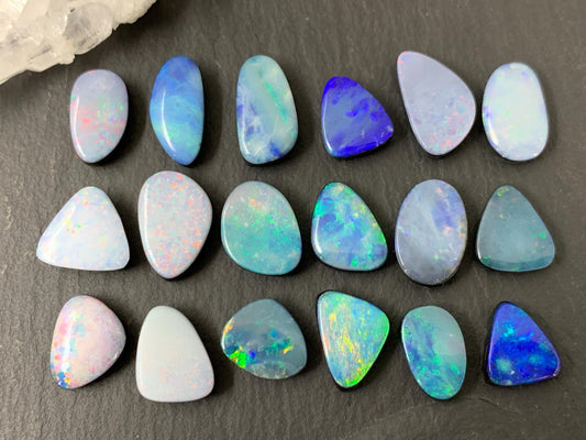 Australian Opal doublet 10-14mm long cabochon