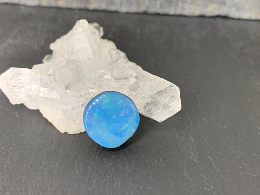 Australian Opal doublet 11x12x5mm cabochon