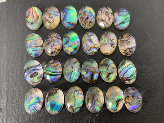 Faceted Abalone oval 10x14mm doublet cabochon