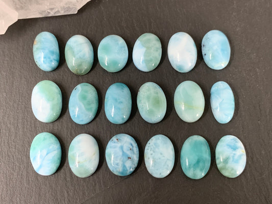 Larimar oval 14mm long cabochon