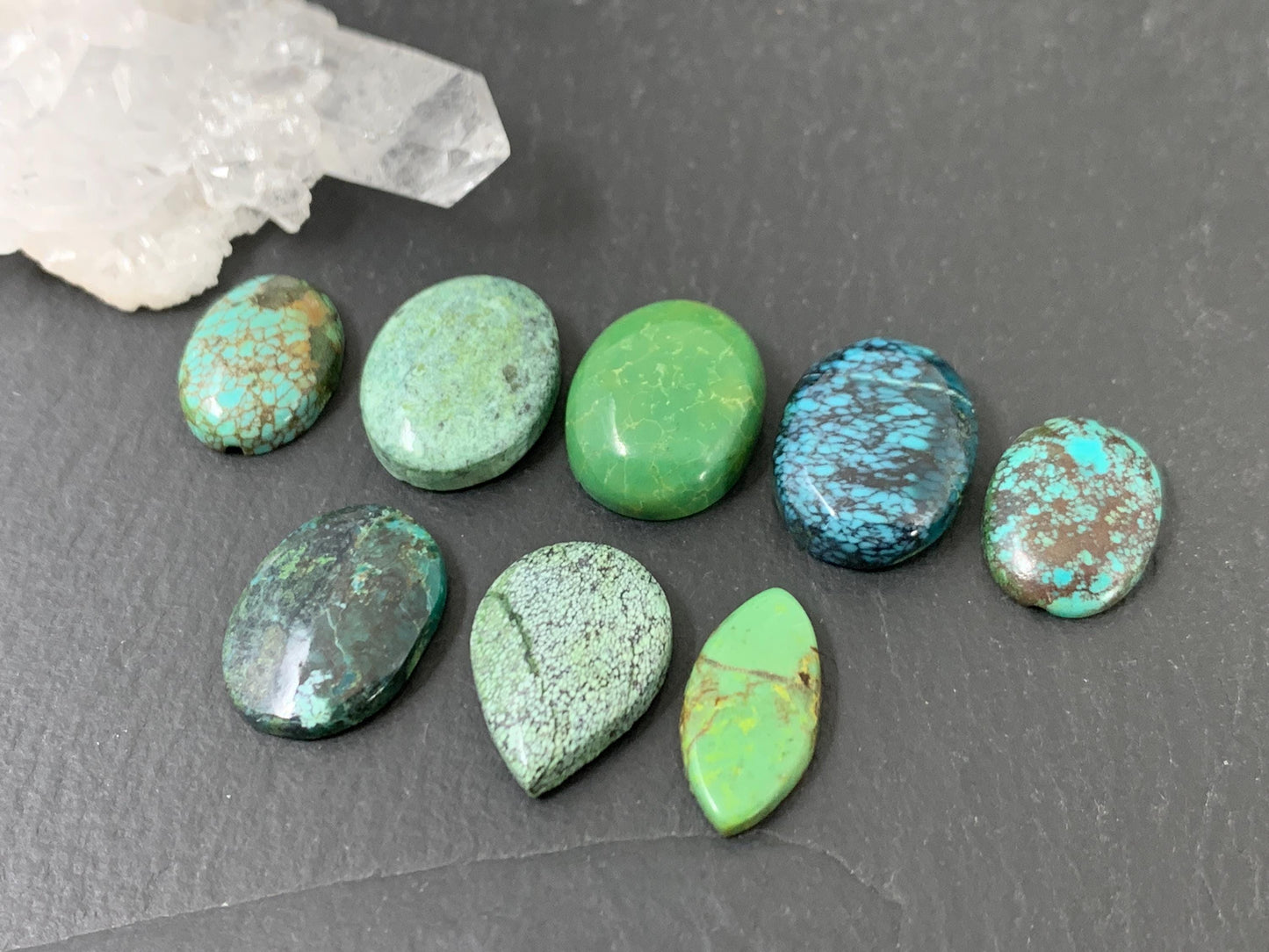 Tibetan Turquoise 14-16mm long cabochon