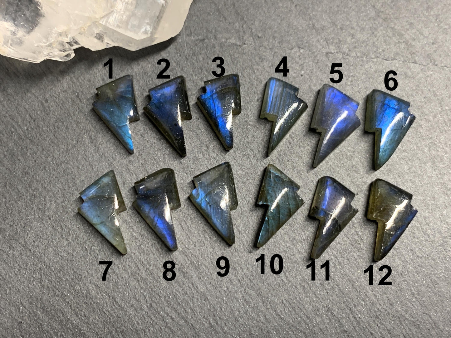 Labradorite lightning bolt 9x13mm cabochon - Single cabochon