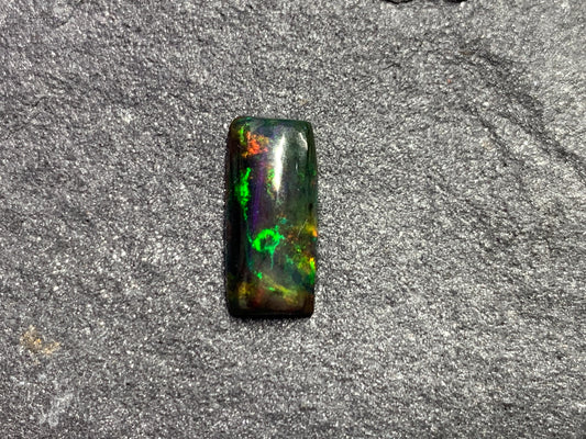 Black Ethiopian Opal rectangle 6x13x3mm cabochon