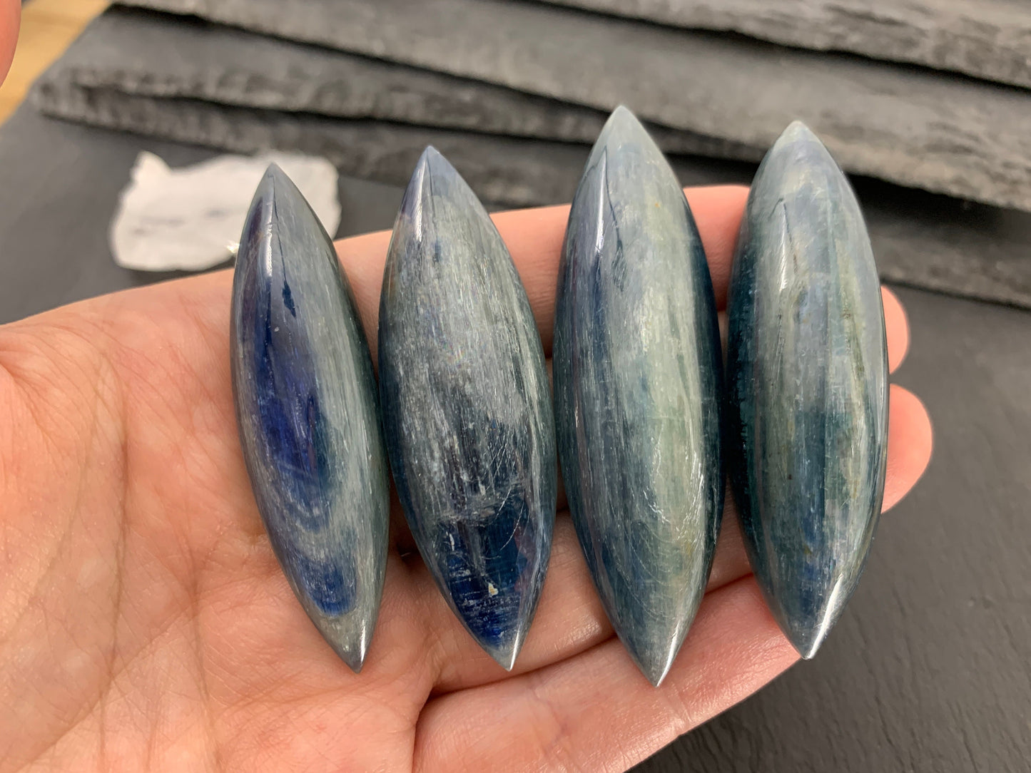 Large Marquise Kyanite Cabochon - Rare African Gemstone
